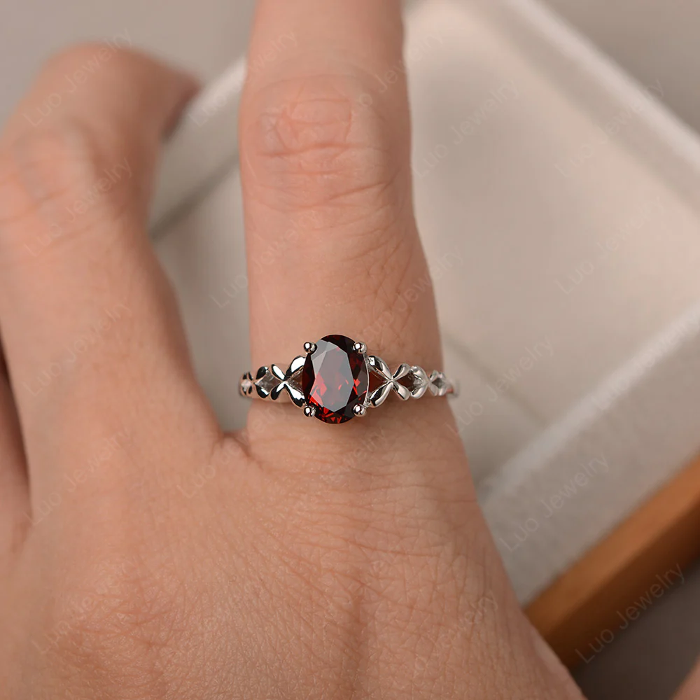 Garnet Butterfly Engagement Ring - Image 4