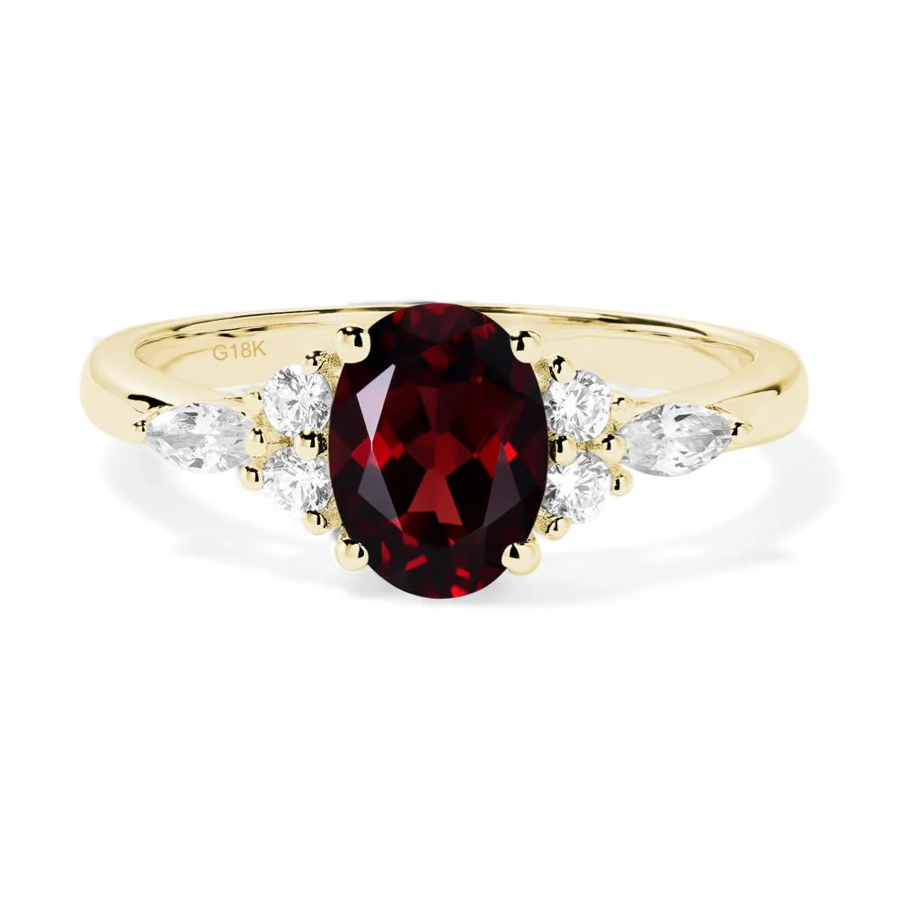Simple Oval Garnet Engagement Ring - Image 6