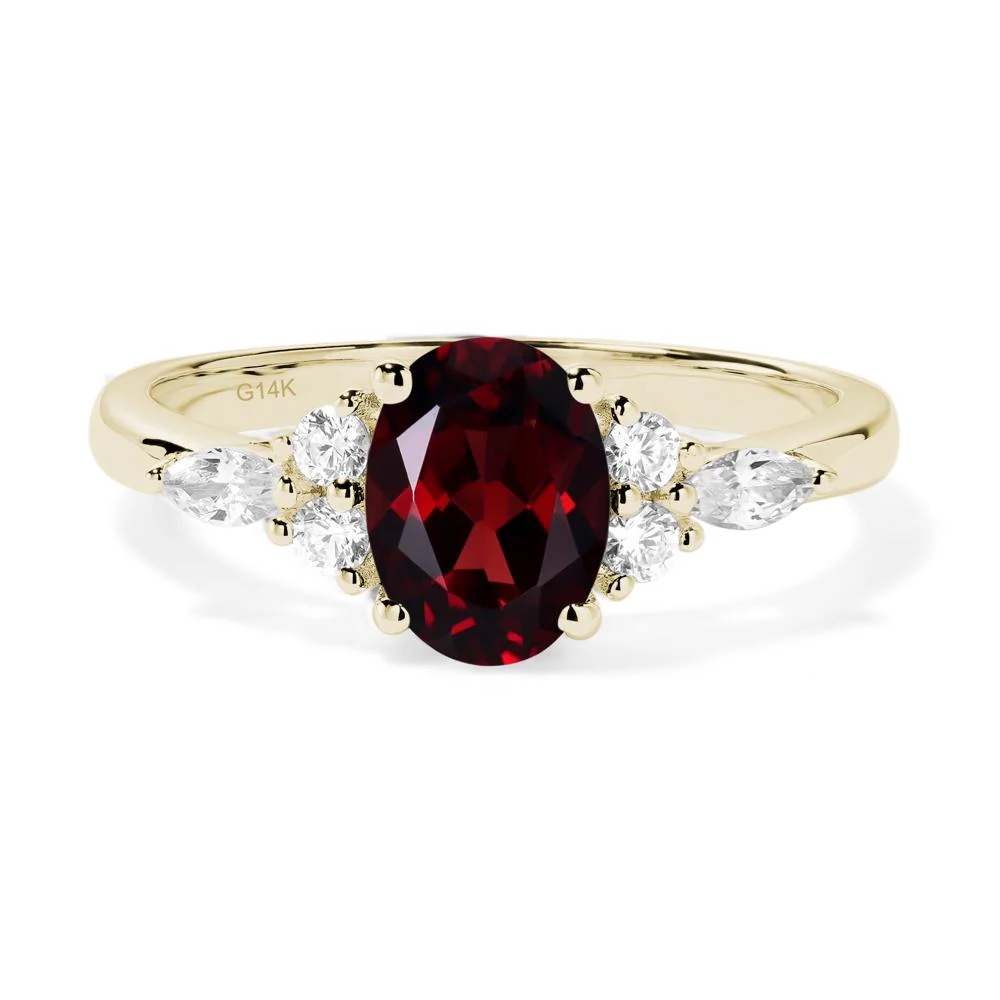 Simple Oval Garnet Engagement Ring - Image 8