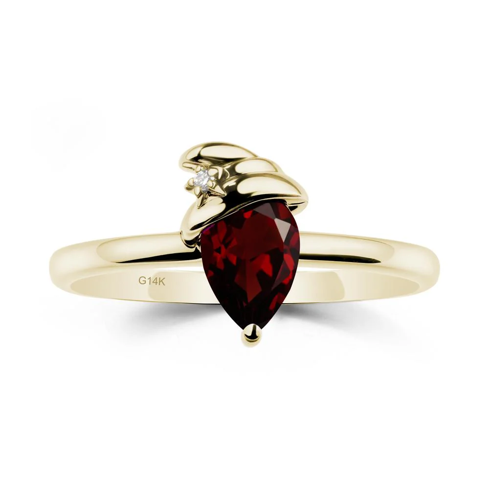 Garnet Ring with Hat Design - Image 3