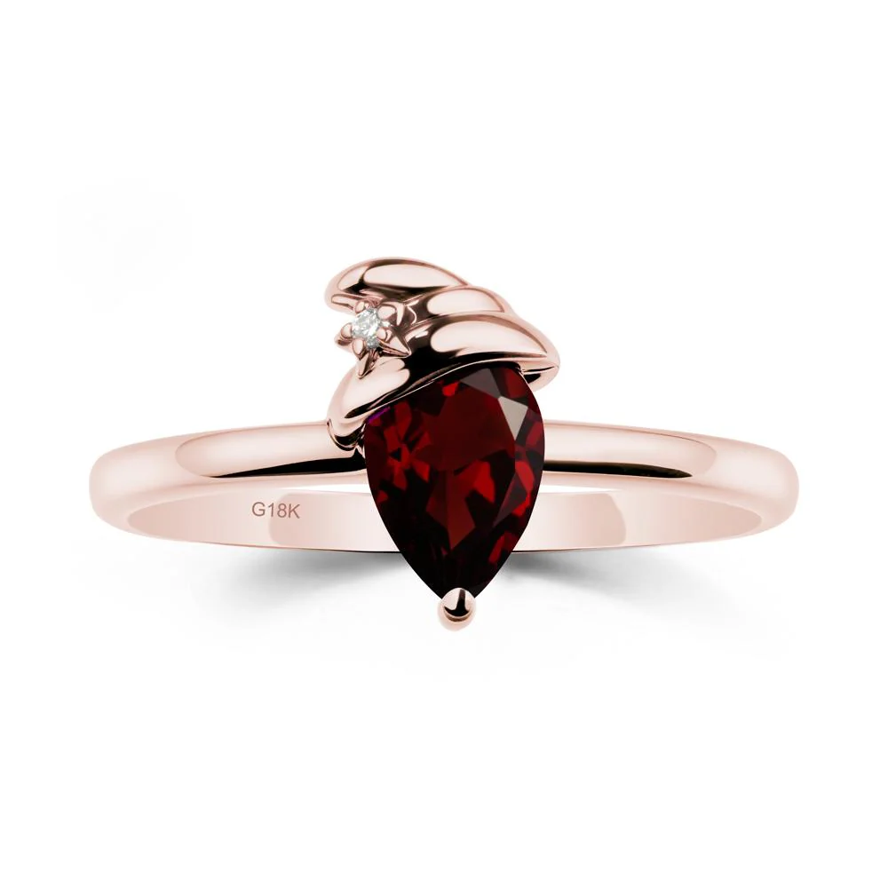 Garnet Ring with Hat Design - Image 4
