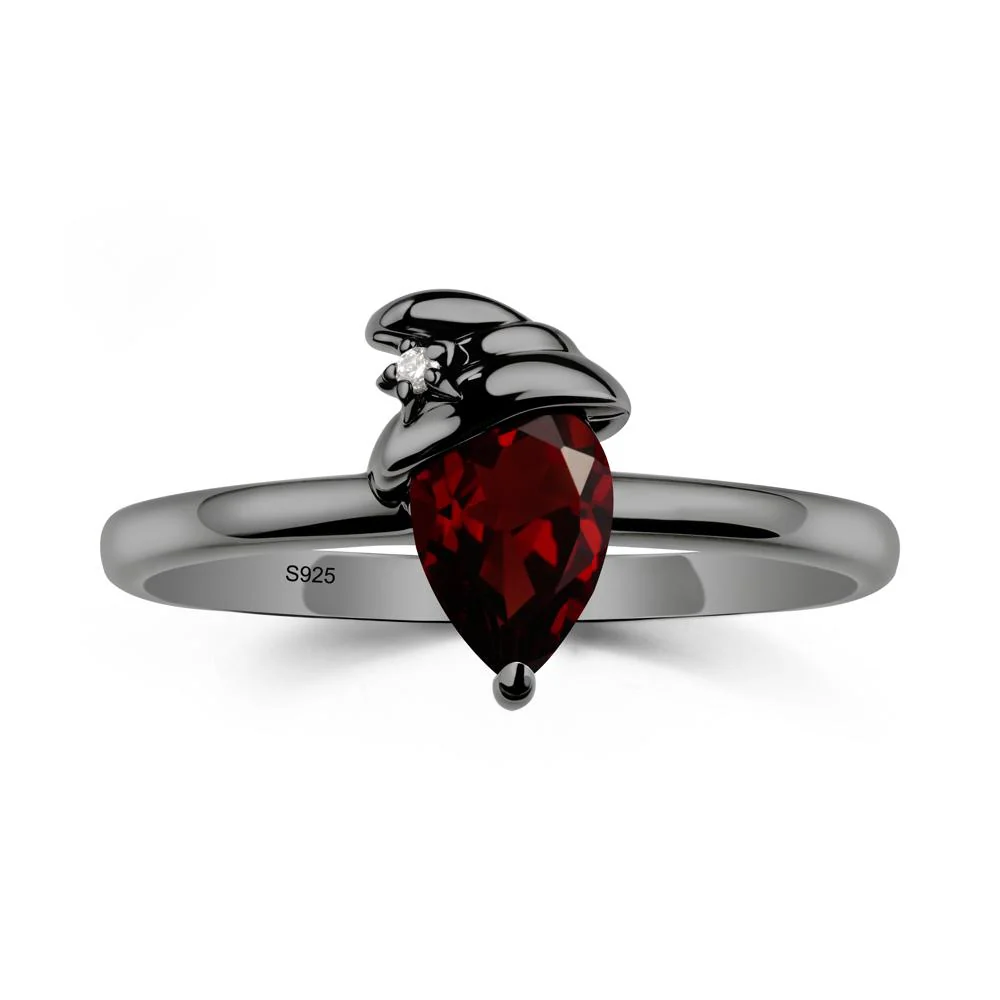 Garnet Ring with Hat Design - Image 7