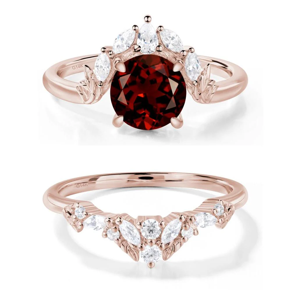 Garnet Ring with Marquise Side Stone - Image 11