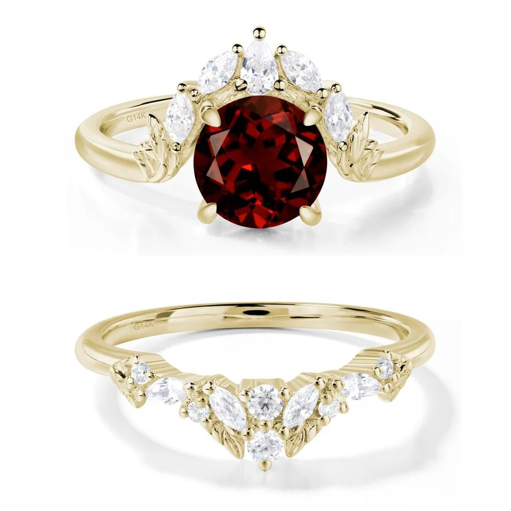 Garnet Ring with Marquise Side Stone - Image 15