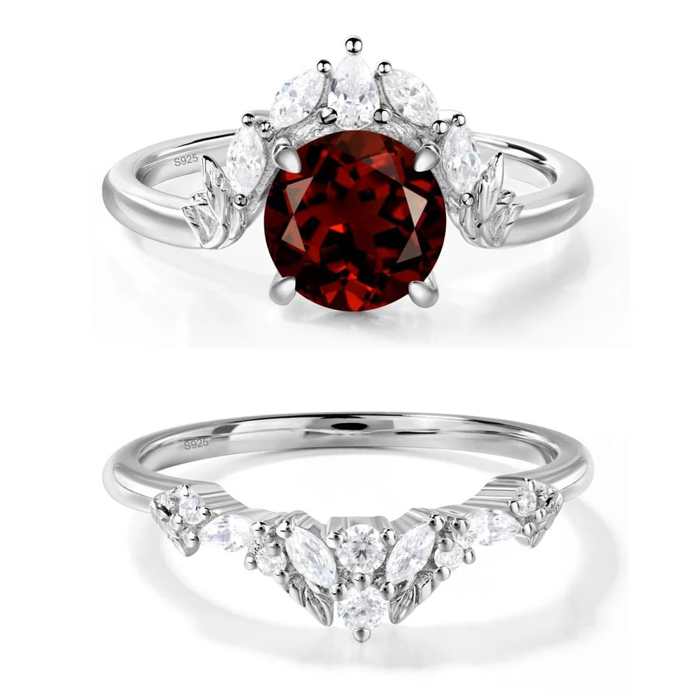 Garnet Ring with Marquise Side Stone - Image 27
