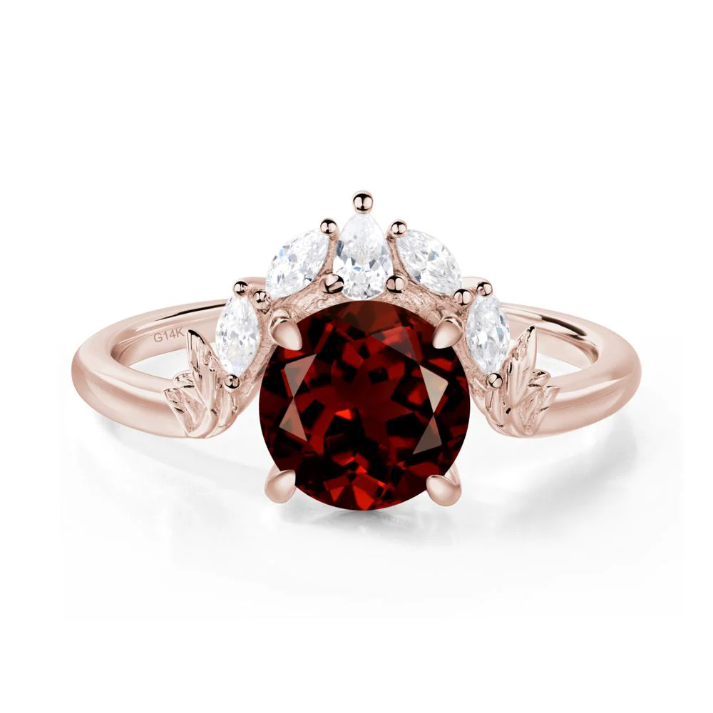 Garnet Ring with Marquise Side Stone - Image 5