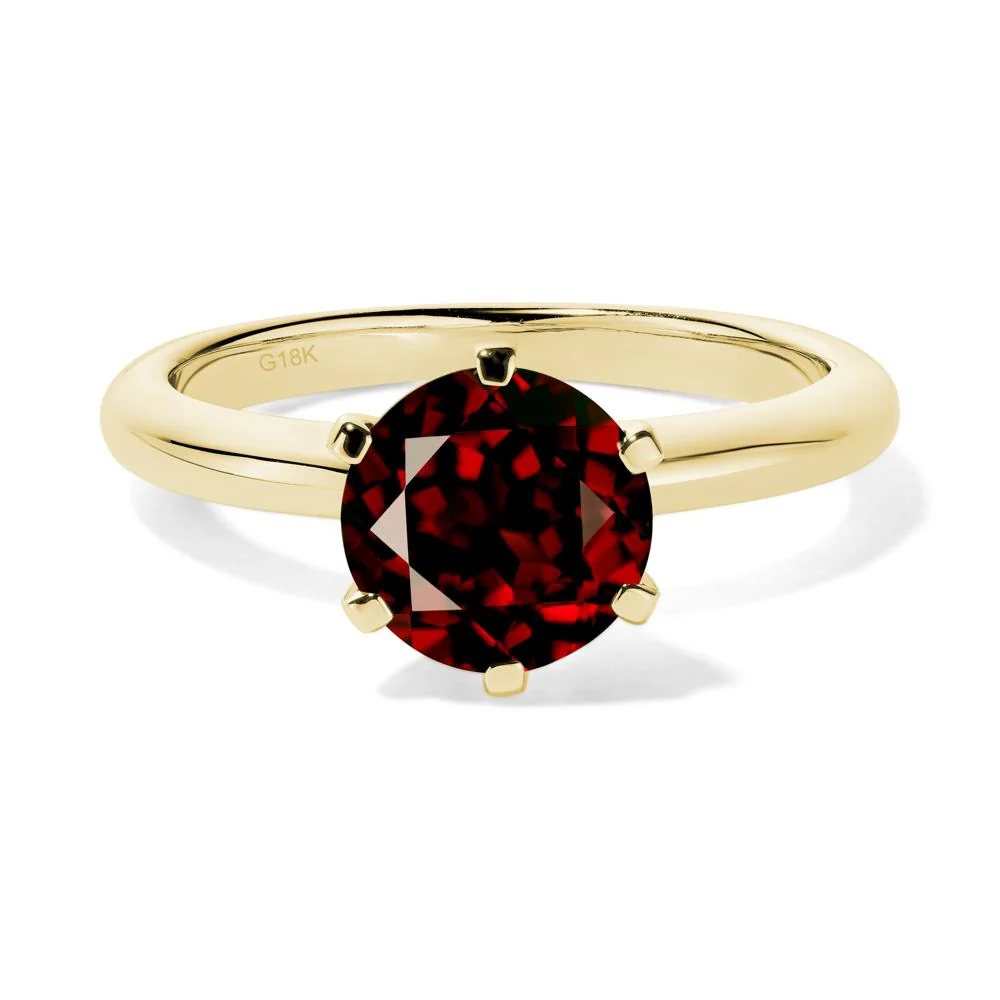 Garnet Solitaire Engagement Ring - Image 8