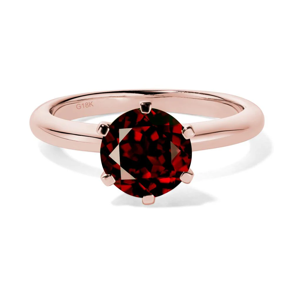 Garnet Solitaire Engagement Ring - Image 9