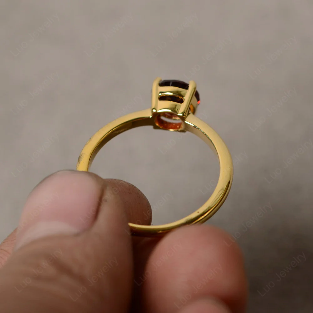 Garnet Solitaire Ring - Image 2