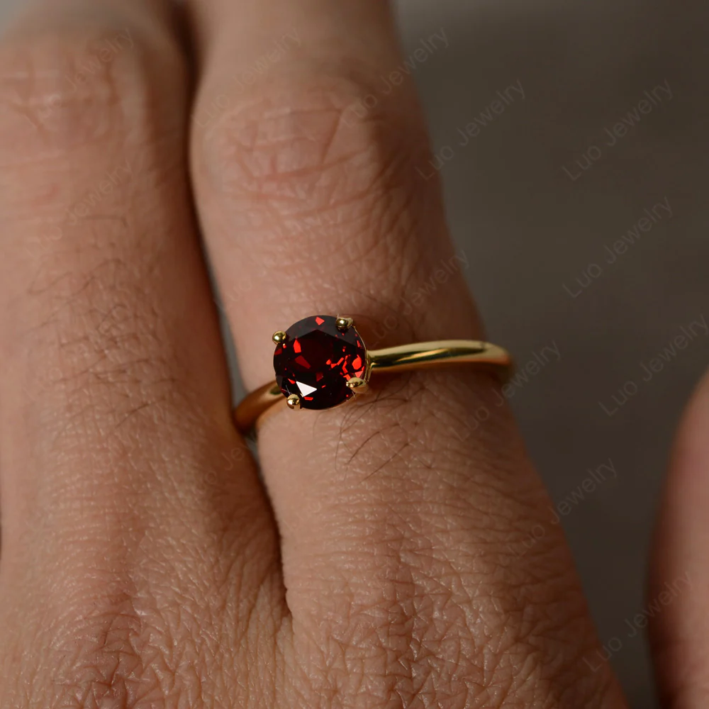 Garnet Solitaire Ring - Image 3