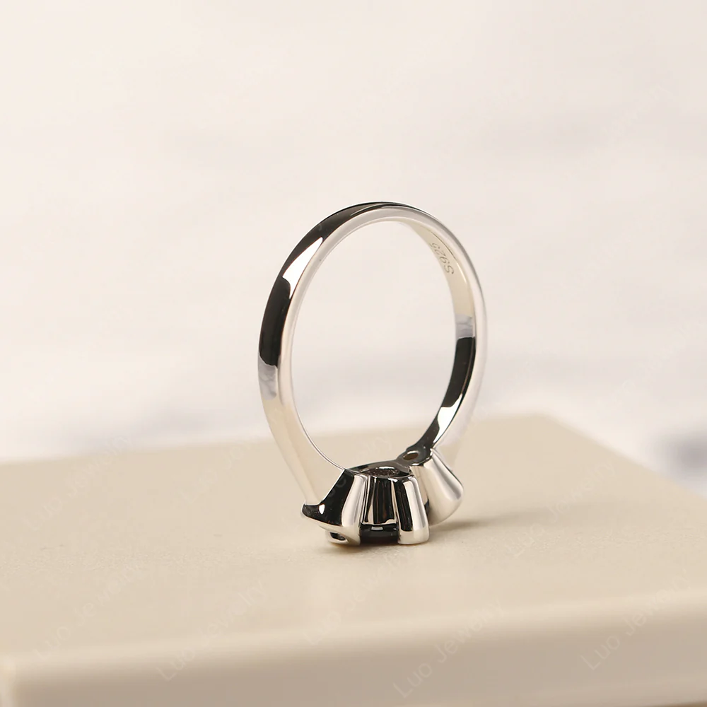 Garnet Vintage Bezel Set Engagement Ring - Image 4