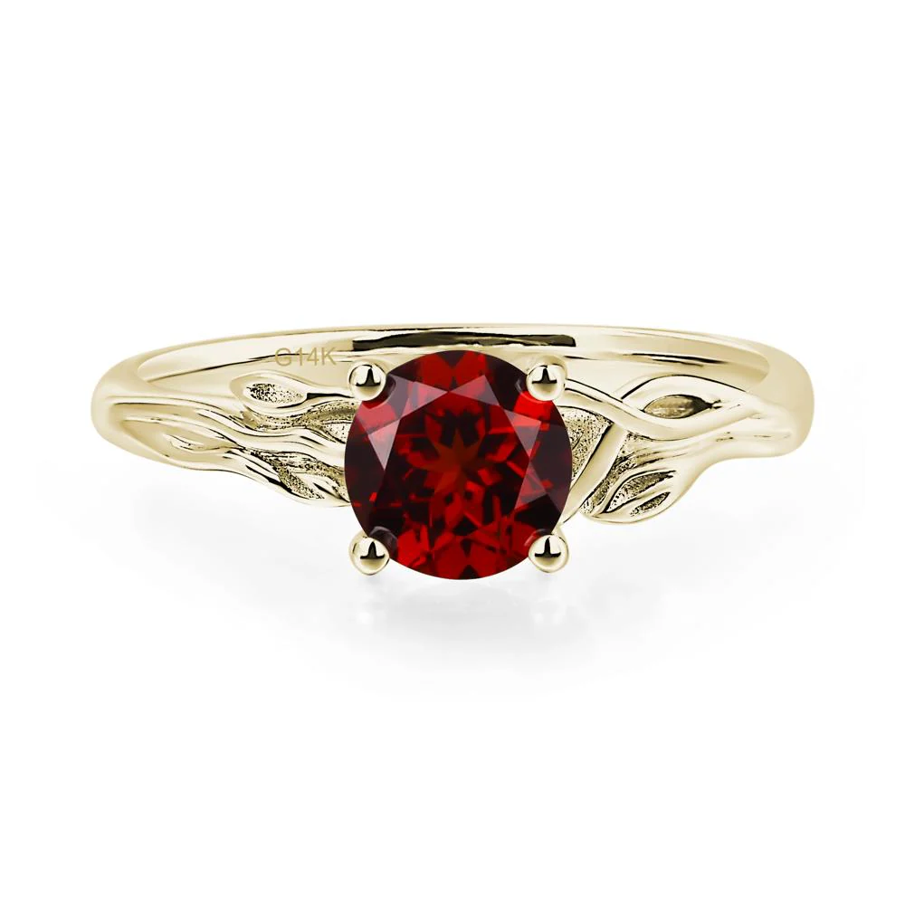 Petite Garnet Tender Leaf Ring