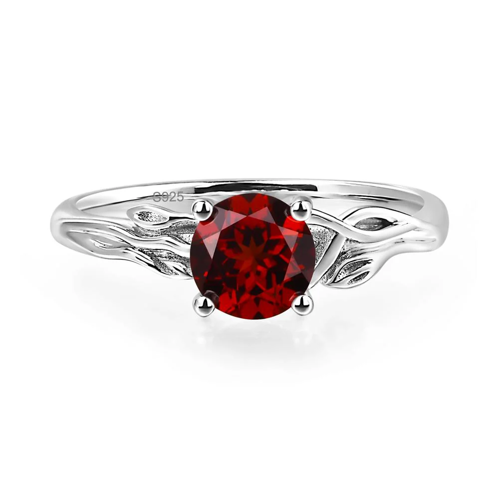 Petite Garnet Tender Leaf Ring - Image 2