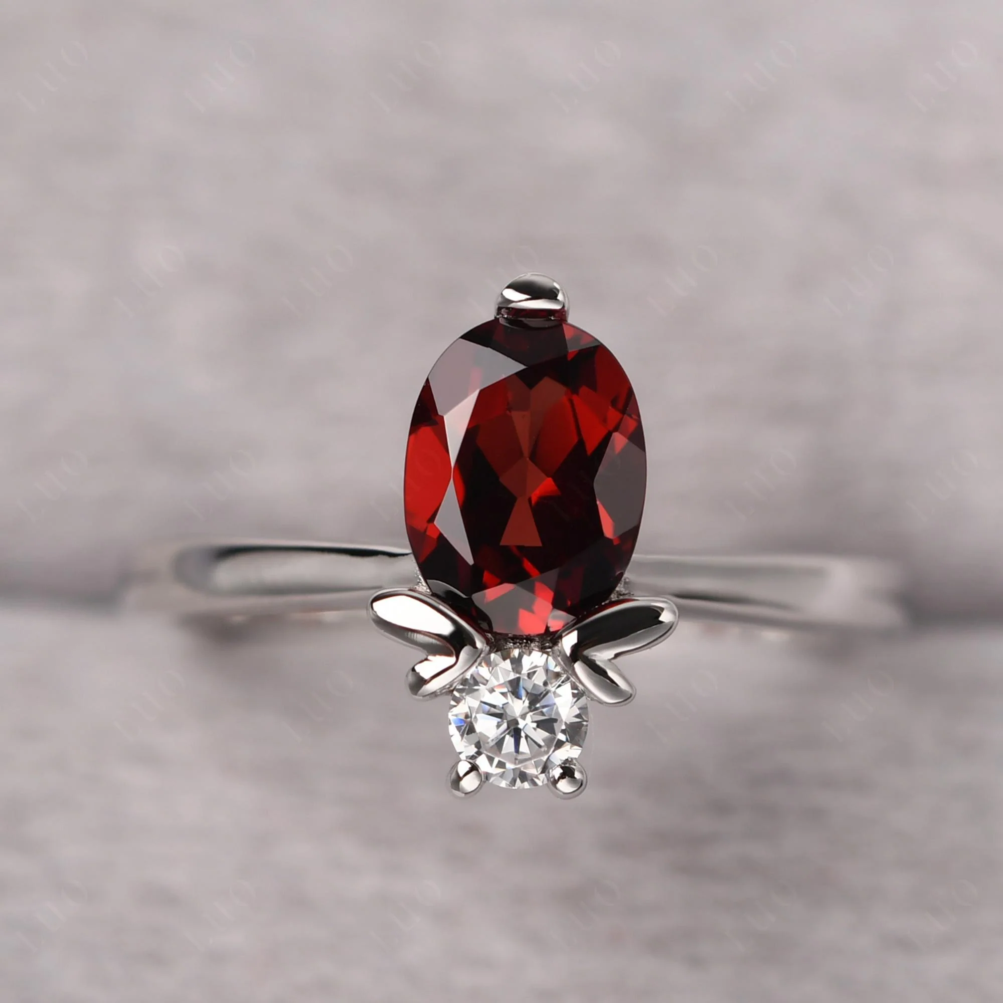 Garnet Nature Inspired Bee Ring - Image 11