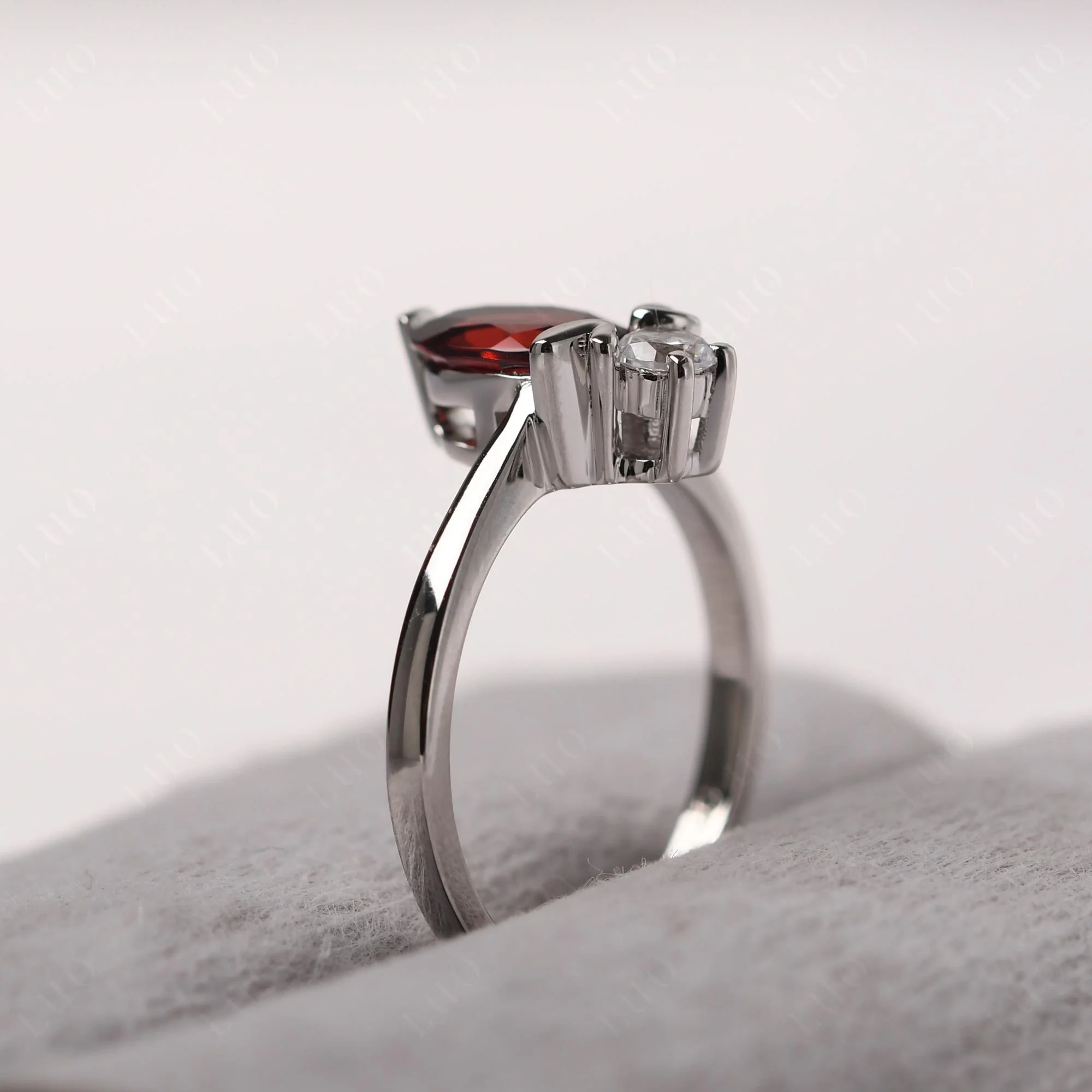 Garnet Nature Inspired Bee Ring - Image 13