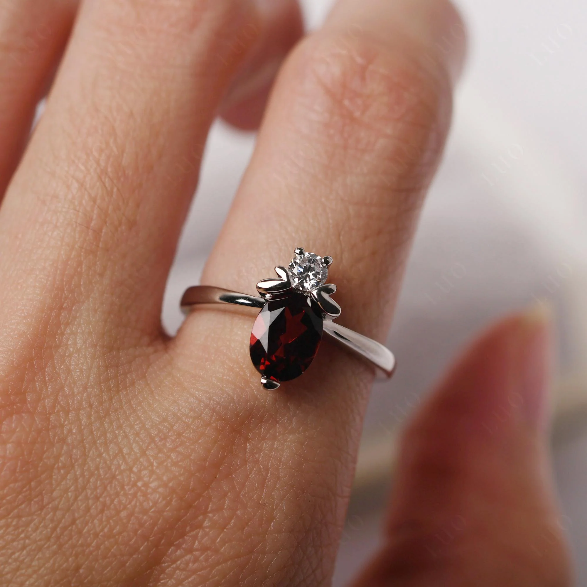 Garnet Nature Inspired Bee Ring - Image 14