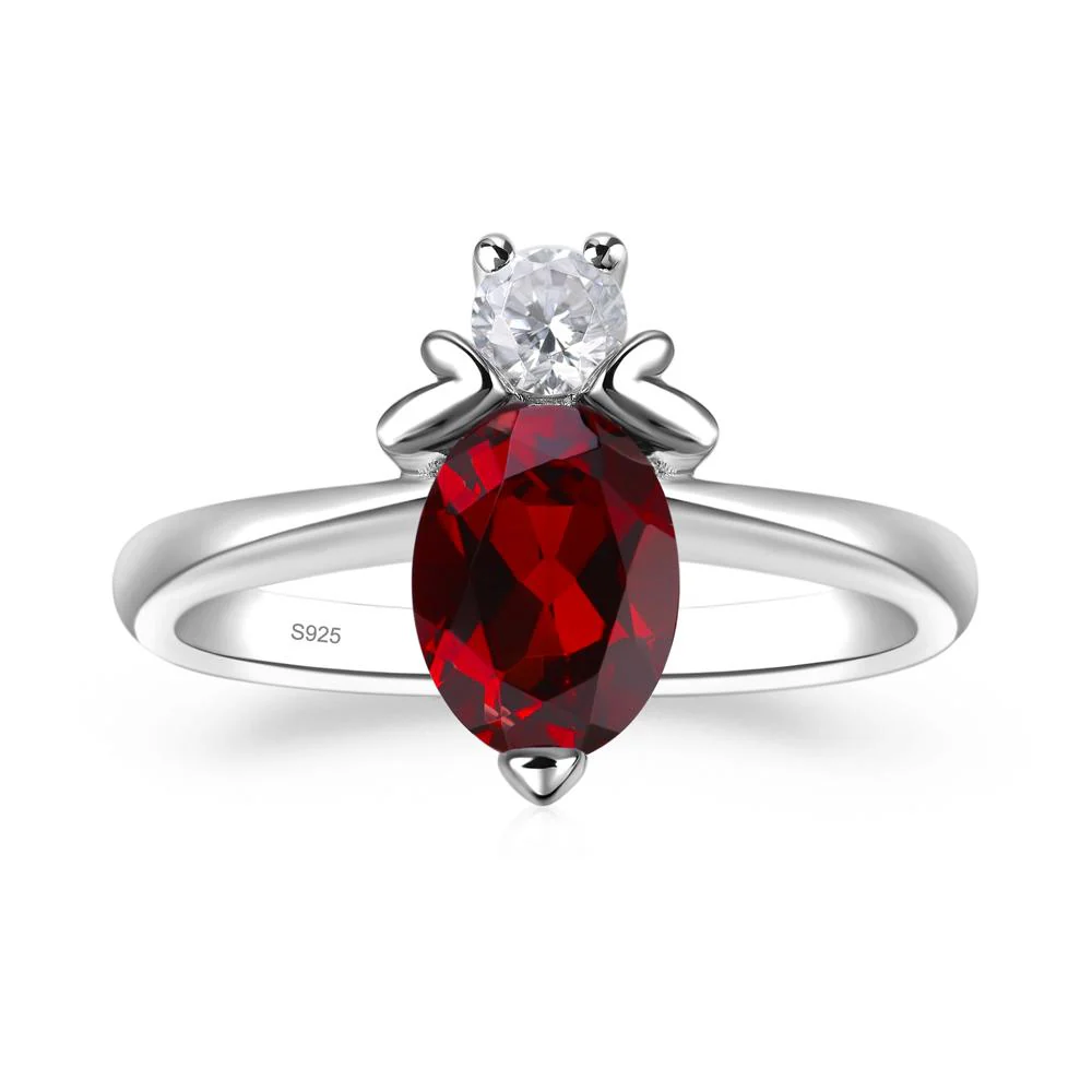 Garnet Nature Inspired Bee Ring - Image 2