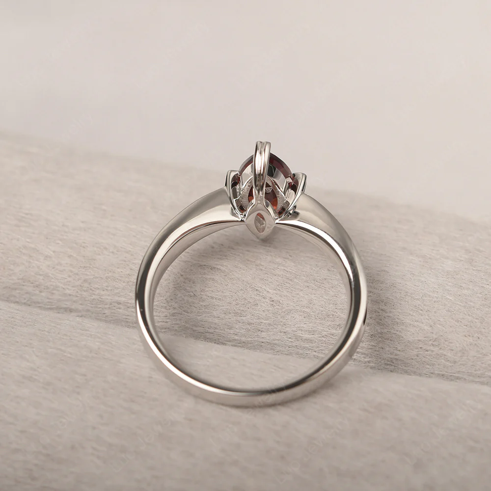 Garnet Marquise Solitaire Ring - Image 4