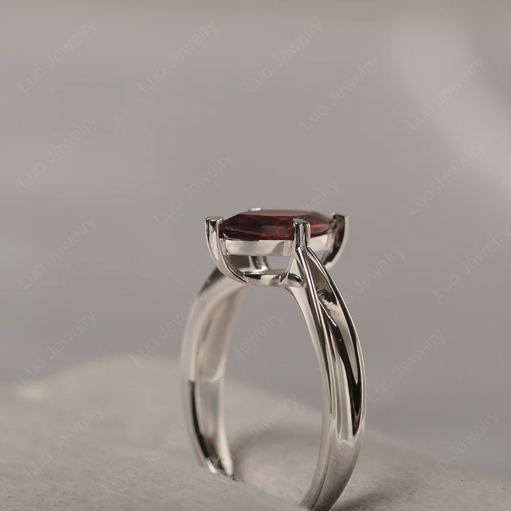 Garnet Marquise Solitaire Ring - Image 5