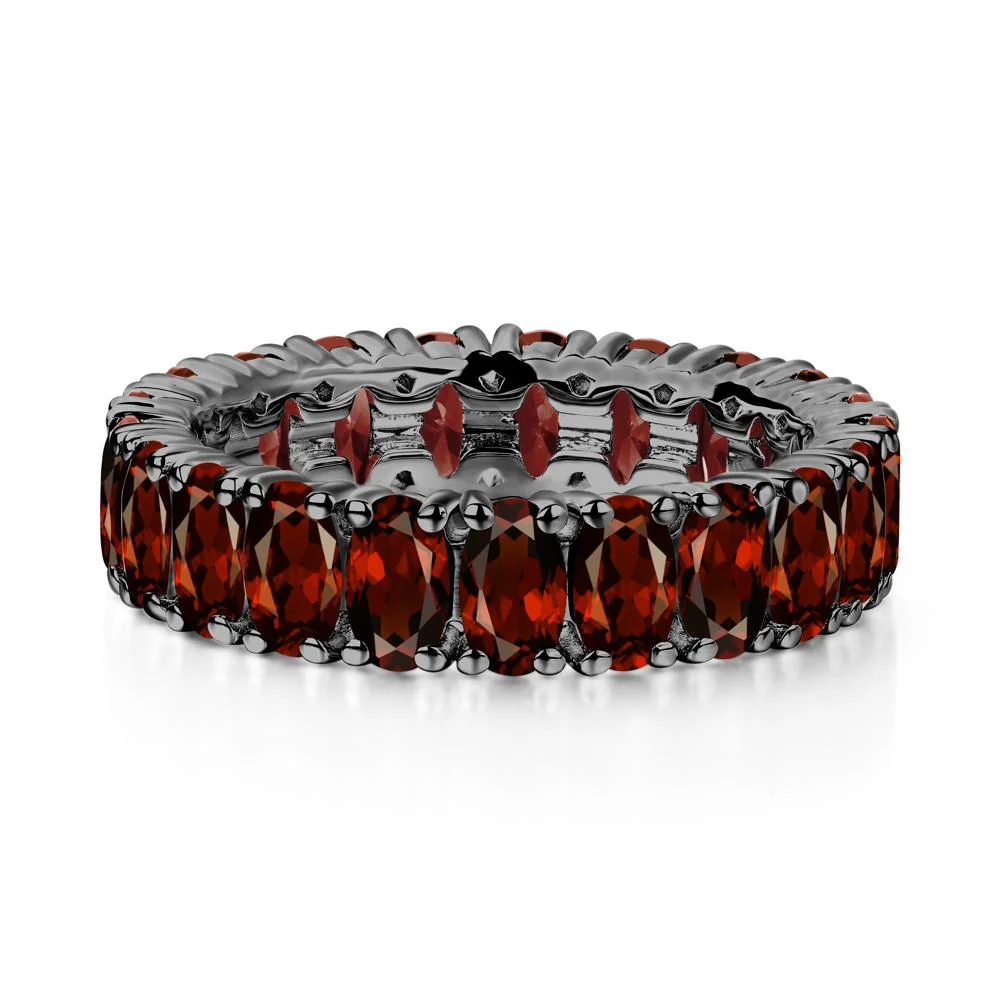 Garnet Wide Wedding Band Ring