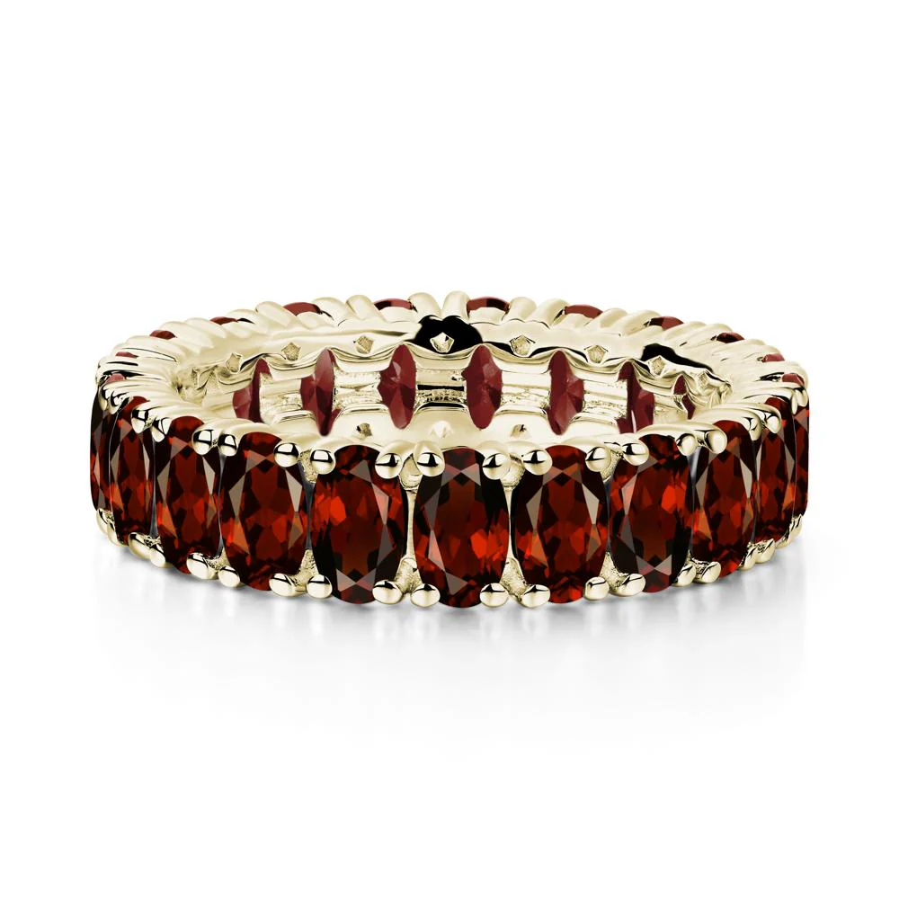 Garnet Wide Wedding Band Ring - Image 2
