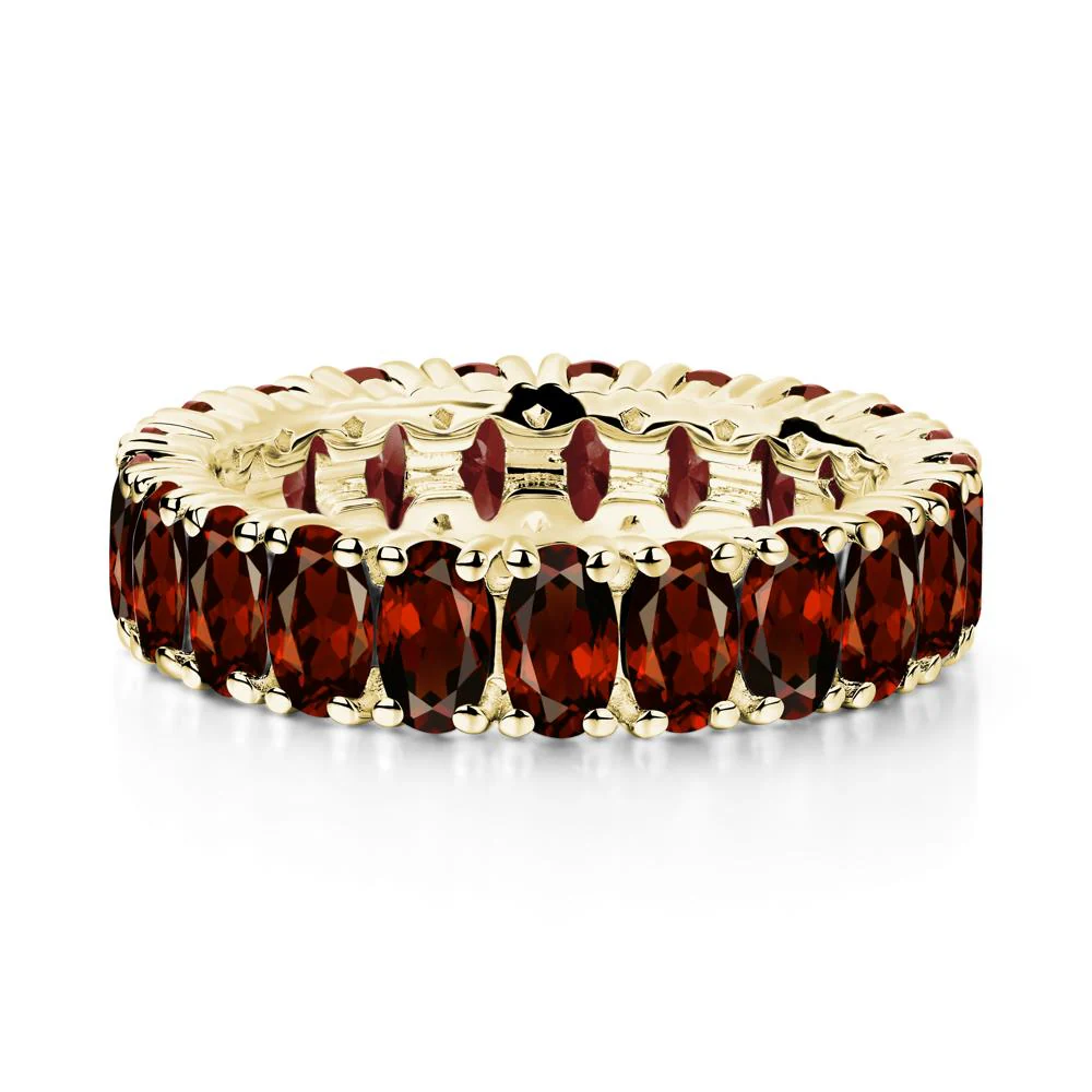 Garnet Wide Wedding Band Ring - Image 5