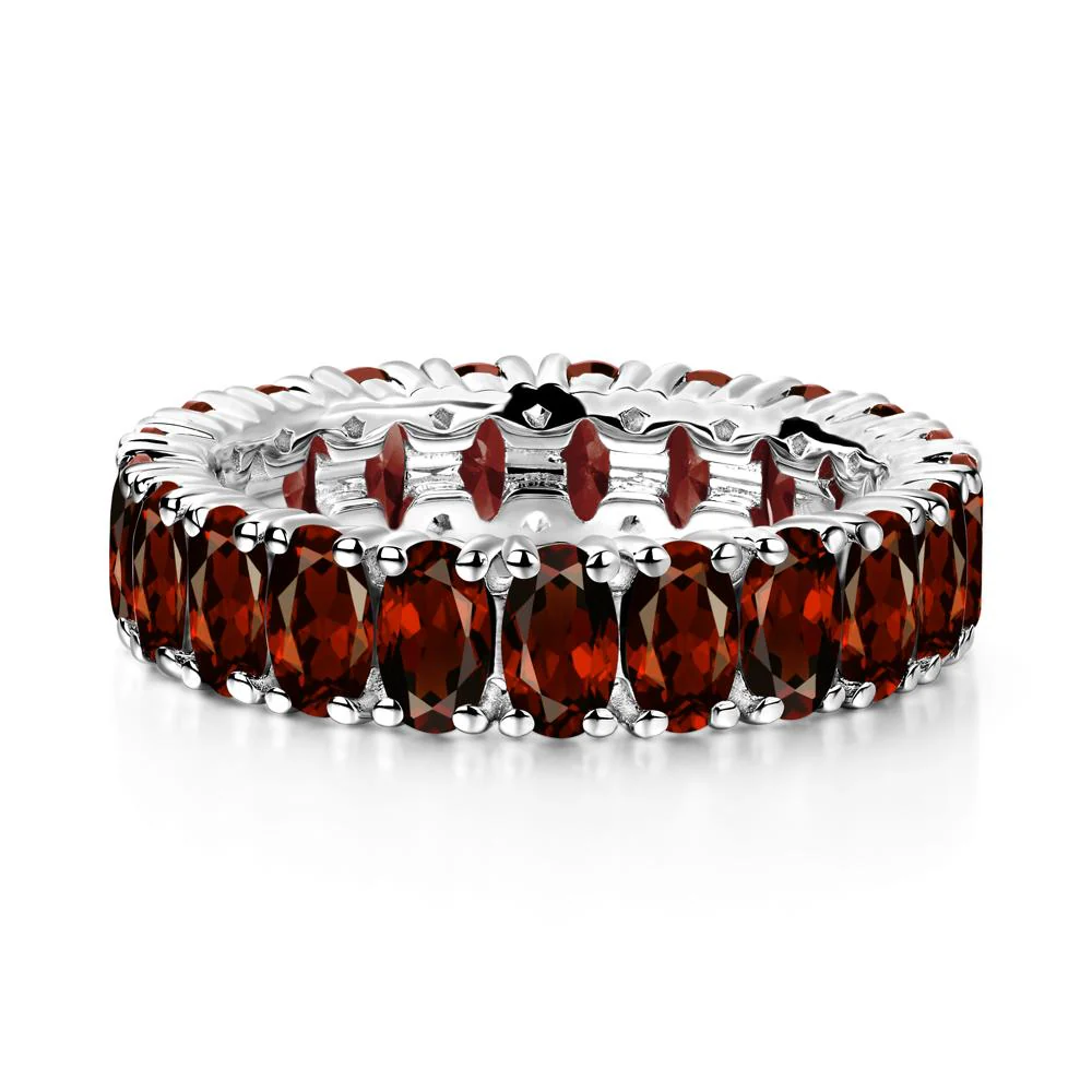 Garnet Wide Wedding Band Ring - Image 6