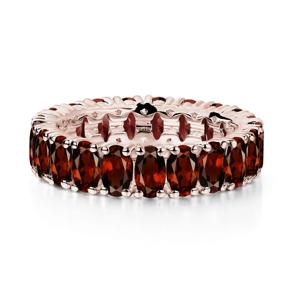 Garnet Wide Wedding Band Ring - Image 9