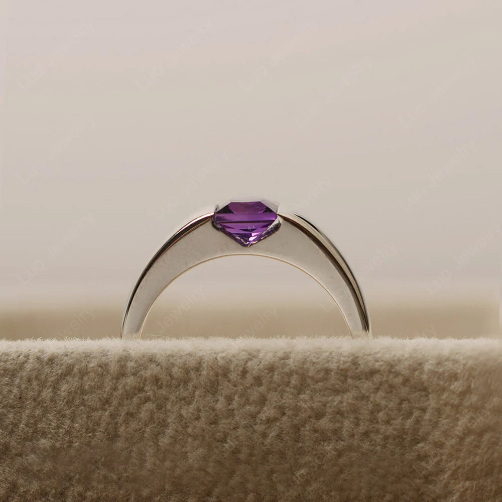 Gender Neutral Amethyst Solitaire Ring - Image 5