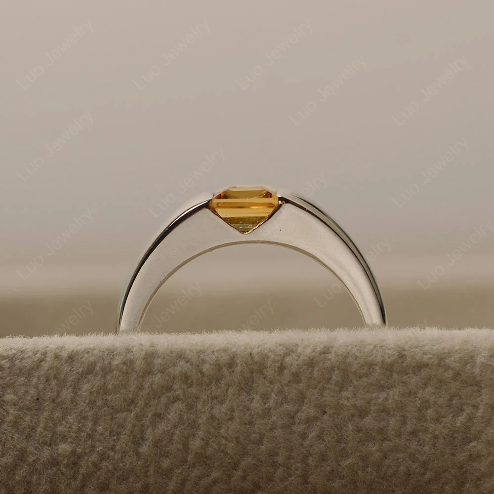 Gender Neutral Citrine Solitaire Ring - Image 5
