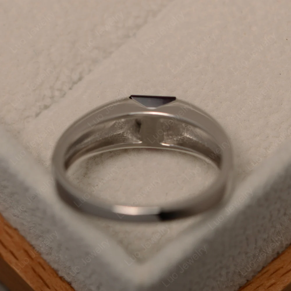 Gender Neutral Garnet Solitaire Ring - Image 2
