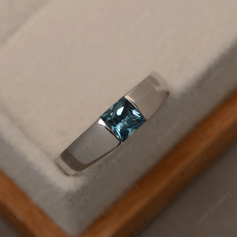 Gender Neutral London Blue Topaz Solitaire Ring