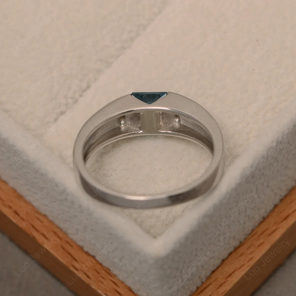 Gender Neutral London Blue Topaz Solitaire Ring - Image 3