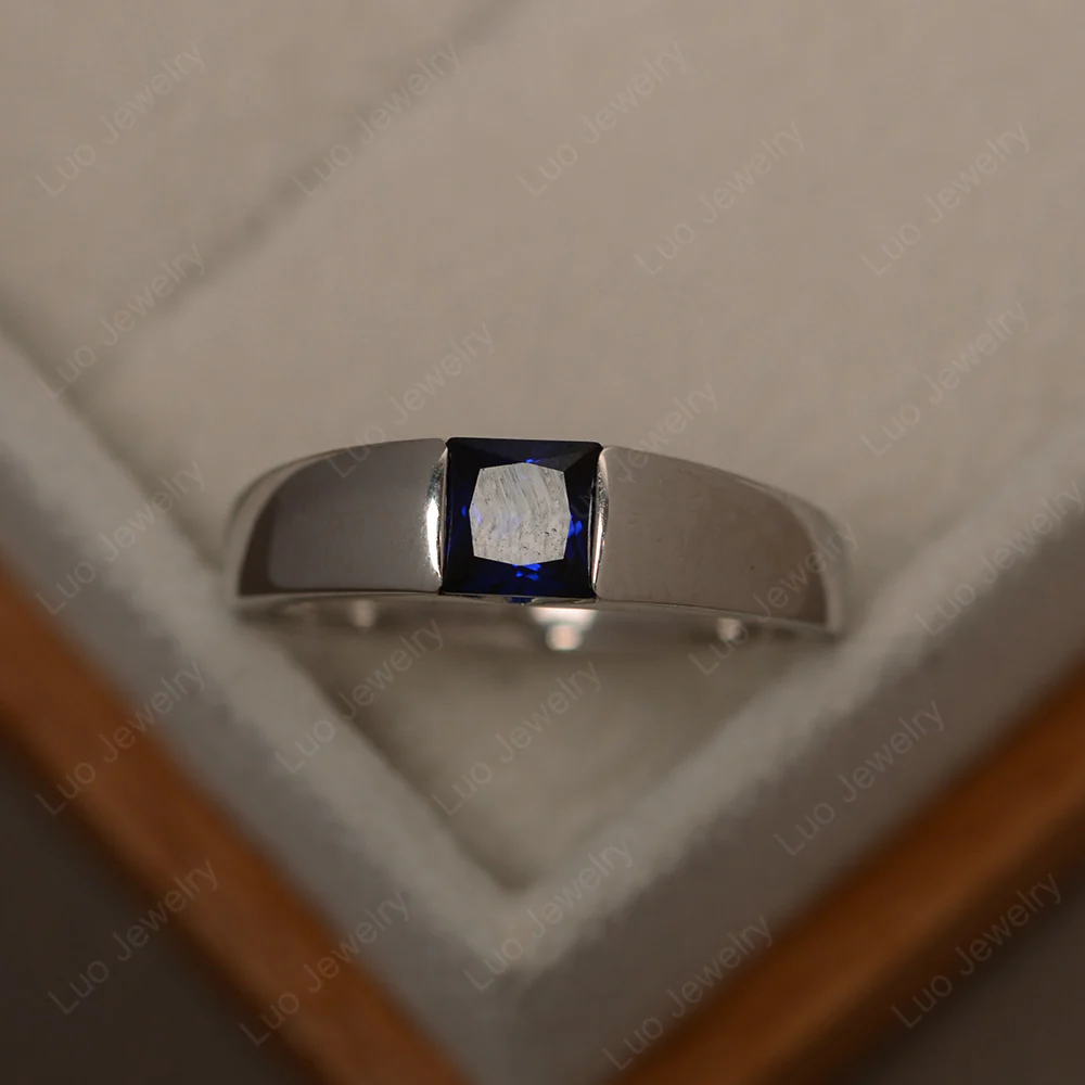 Gender Neutral Sapphire Solitaire Ring