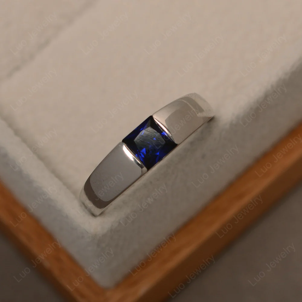 Gender Neutral Sapphire Solitaire Ring - Image 2