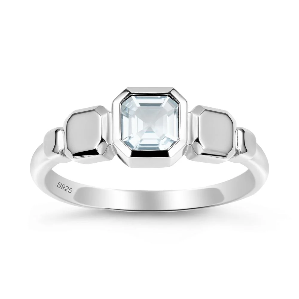Geometric Ascher Aquamarine Ring - Image 9