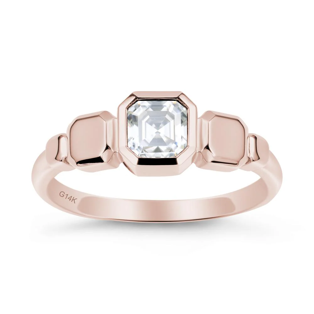 Geometric Ascher Moissanite Ring - Image 2