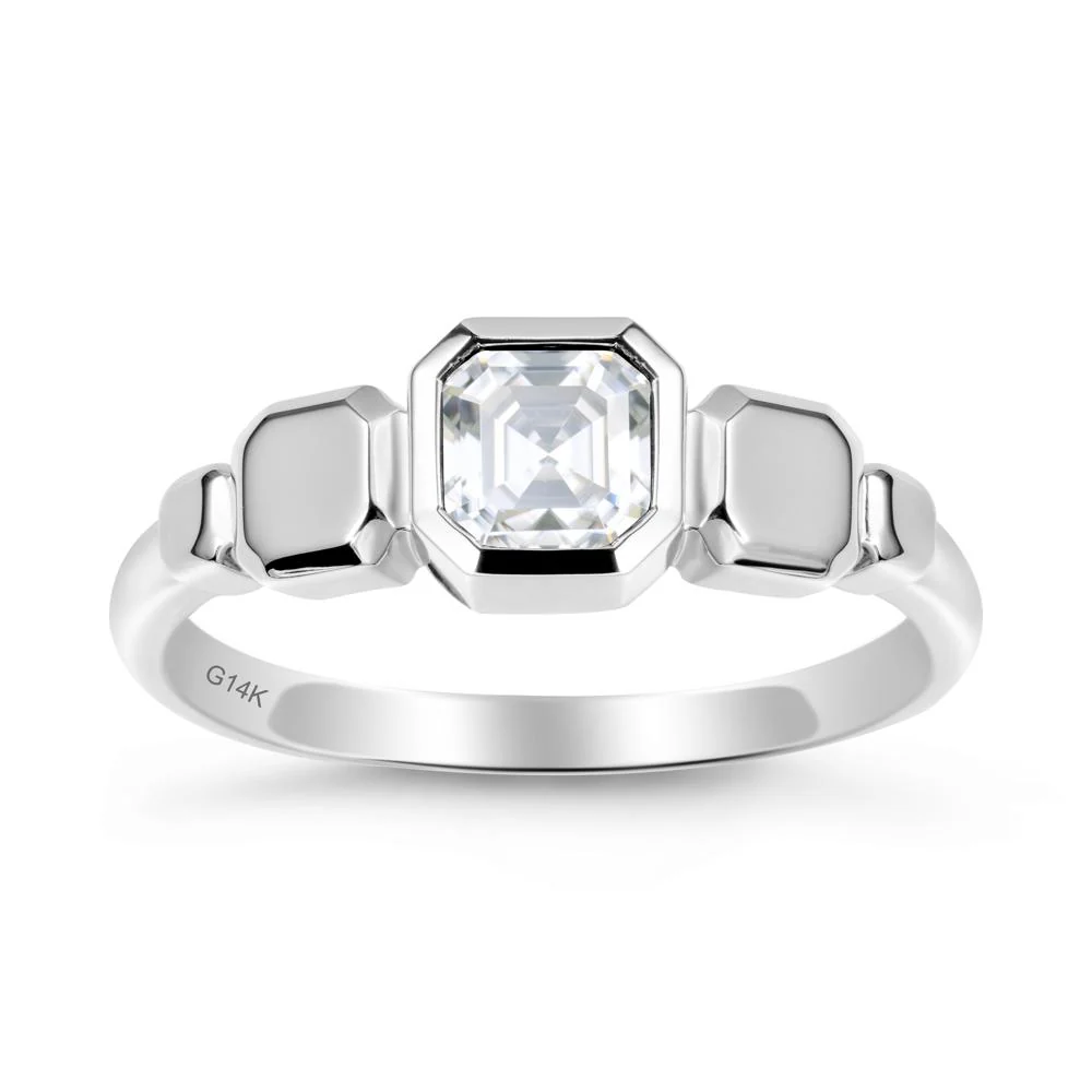 Geometric Ascher Moissanite Ring - Image 3