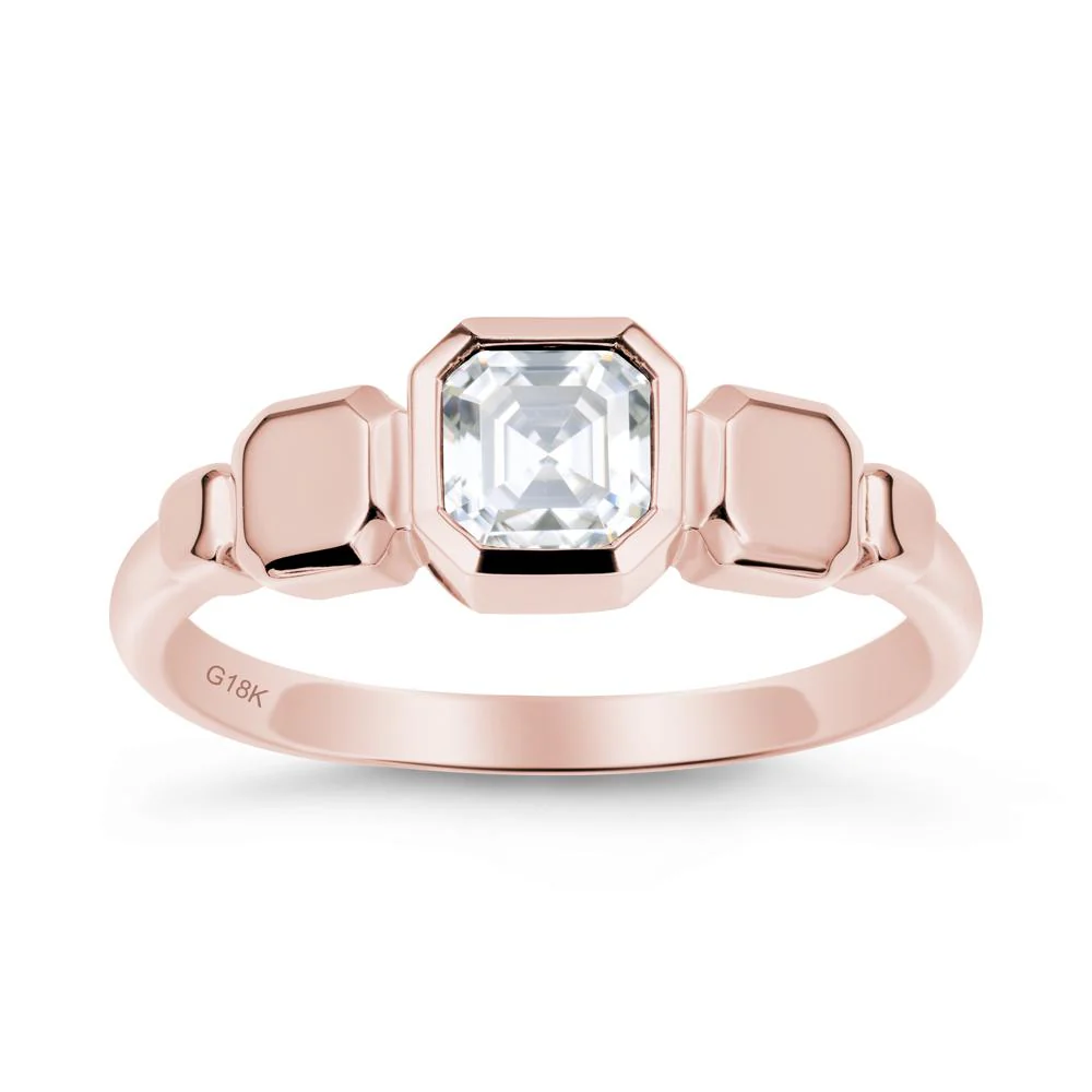 Geometric Ascher Moissanite Ring - Image 5