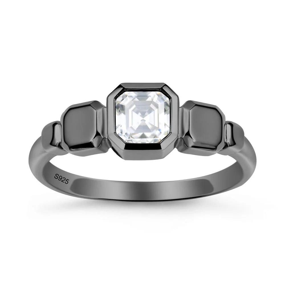 Geometric Ascher Moissanite Ring - Image 8