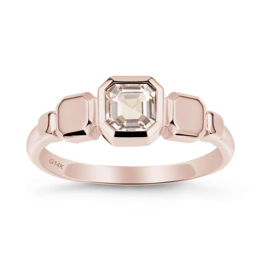 Geometric Ascher Morganite Ring