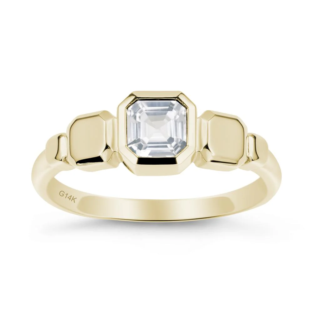 Geometric Ascher White Topaz Ring - Image 4