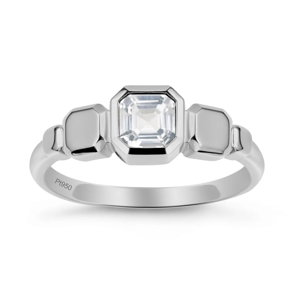 Geometric Ascher White Topaz Ring - Image 8