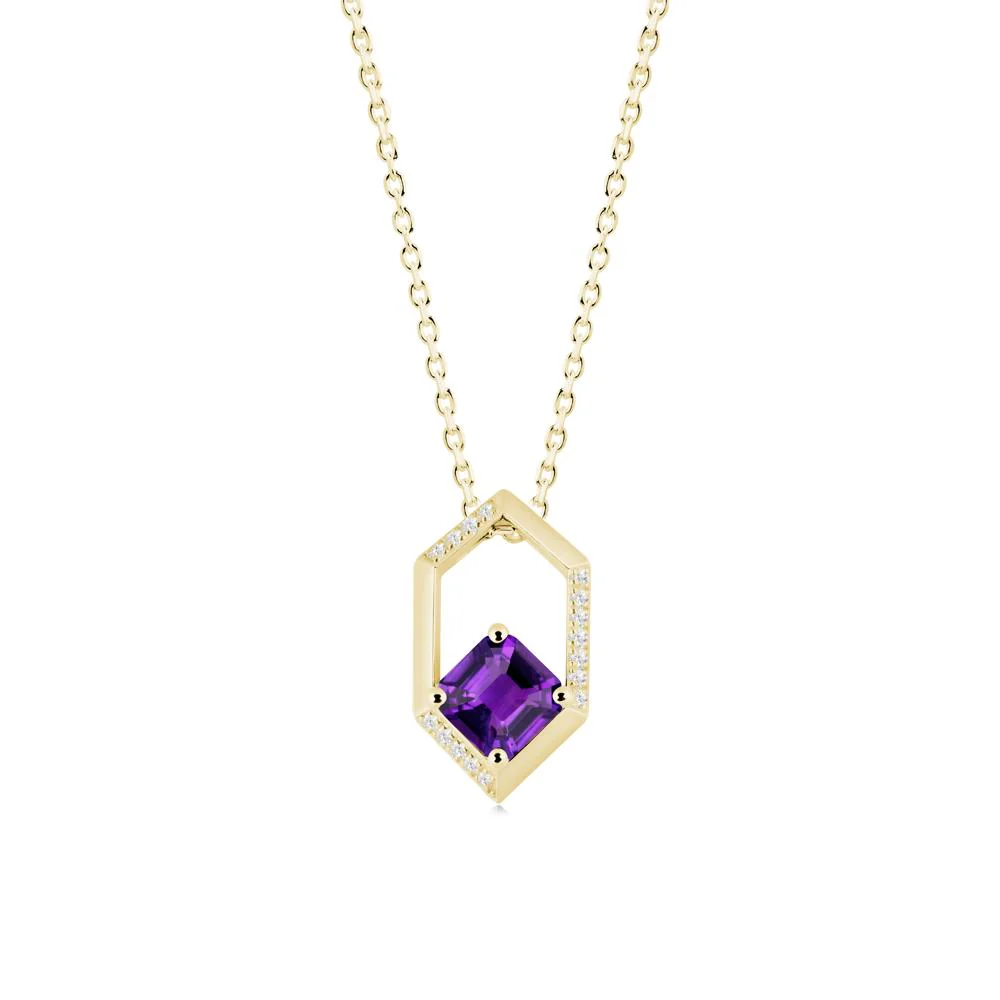 Geometric Asscher Amethyst Pendant - Image 8
