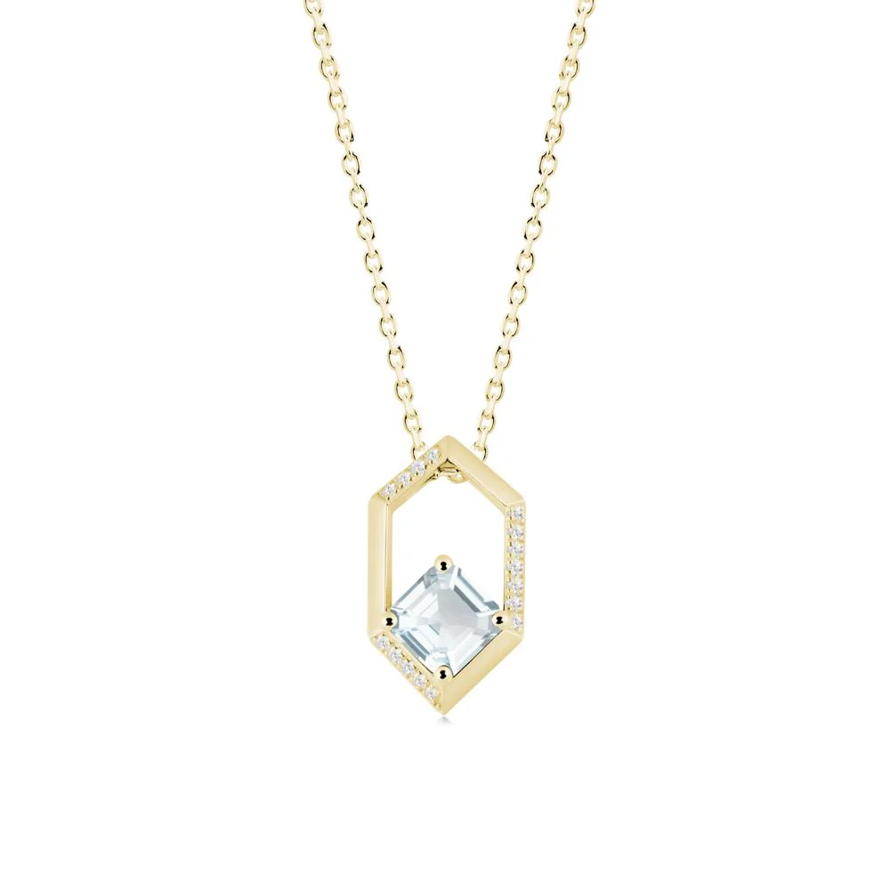 Geometric Asscher Aquamarine Pendant - Image 8
