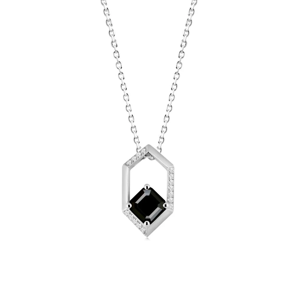 Geometric Asscher Black Spinel Pendant - Image 9