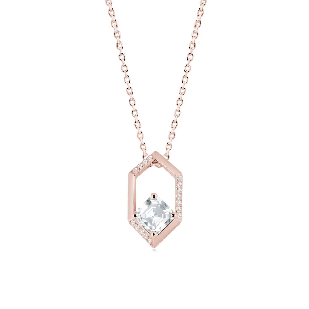 Geometric Asscher Moissanite Pendant - Image 4