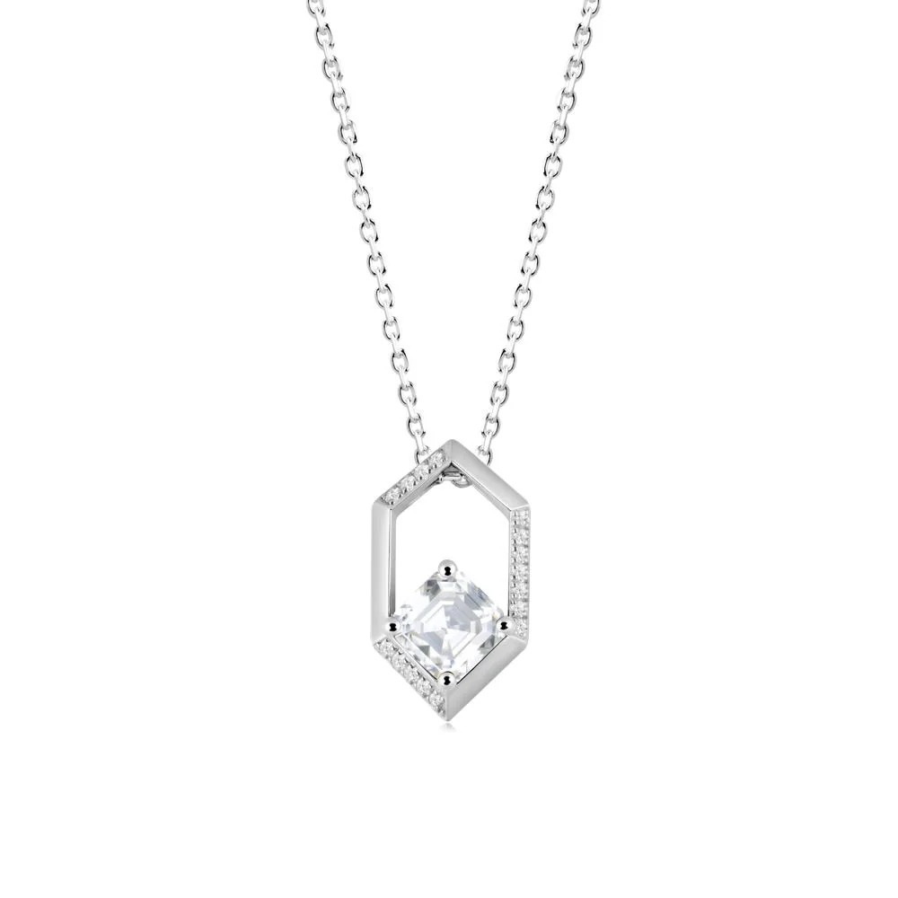 Geometric Asscher Moissanite Pendant - Image 7