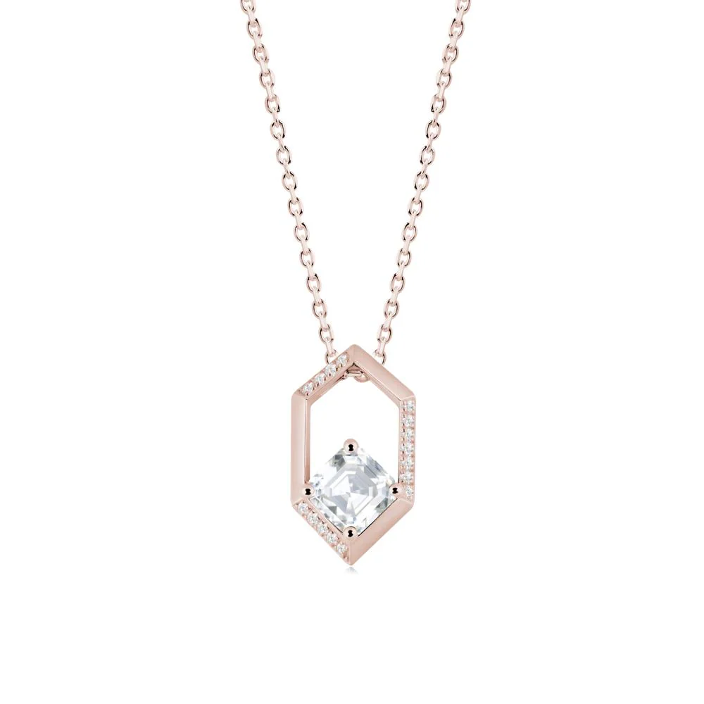 Geometric Asscher Moissanite Pendant - Image 9