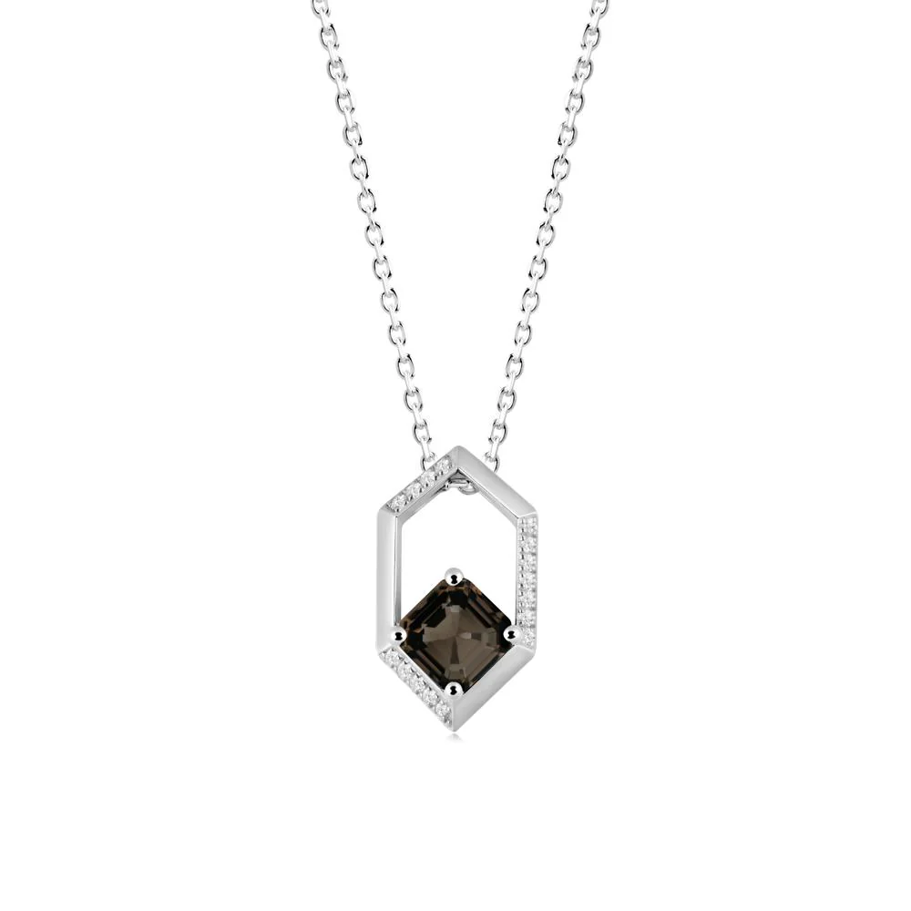 Geometric Asscher Smoky Quartz Pendant - Image 2
